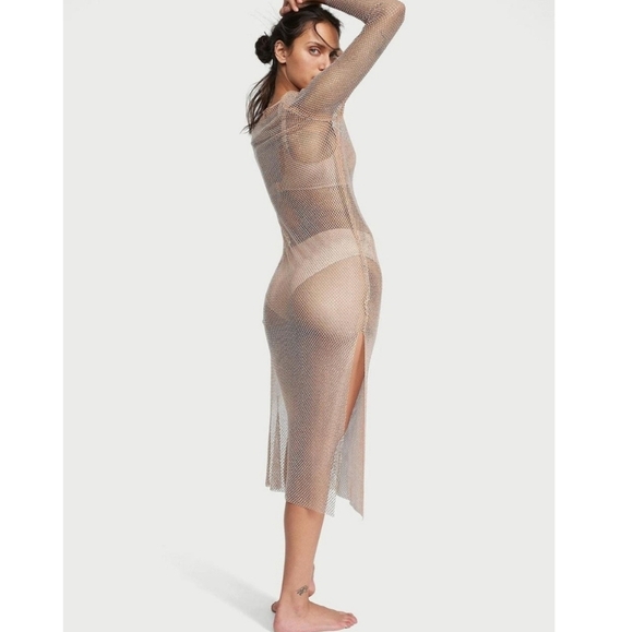New!Victoria's Secret Shine Mesh Long Slip  Dress - Picture 5 of 9